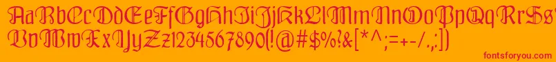 Fraenkisch Font – Red Fonts on Orange Background