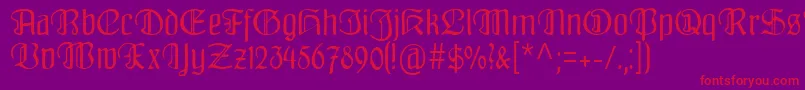 Fraenkisch Font – Red Fonts on Purple Background