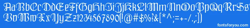 Fraenkisch Font – White Fonts on Blue Background