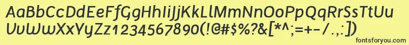 TelluralRegularItalic Font – Black Fonts on Yellow Background