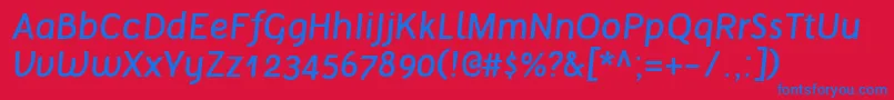 Шрифт TelluralRegularItalic – синие шрифты на красном фоне