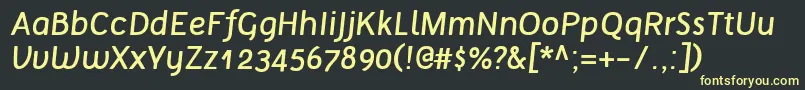 TelluralRegularItalic Font – Yellow Fonts on Black Background