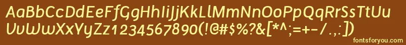 TelluralRegularItalic Font – Yellow Fonts on Brown Background