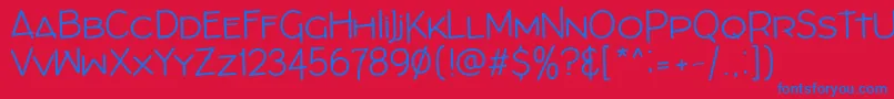ArchitectsDraftBold-Schriftart – Blaue Schriften auf rotem Hintergrund