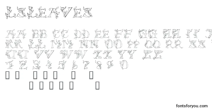 A fonte Lsleaves – alfabeto, números, caracteres especiais