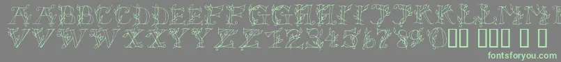 Lsleaves Font – Green Fonts on Gray Background