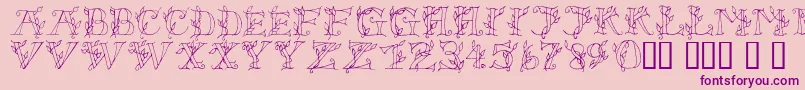 Lsleaves Font – Purple Fonts on Pink Background