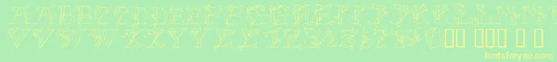 Lsleaves Font – Yellow Fonts on Green Background