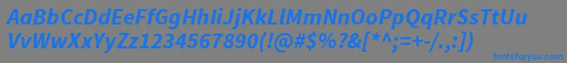 SourcesansproBolditalicフォントについての詳細 フォントSourcesansproBolditalic – 灰色の背景に青い文字