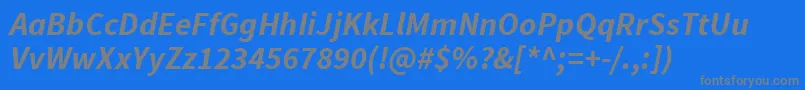 Fonte SourcesansproBolditalic – fontes cinzas em um fundo azul