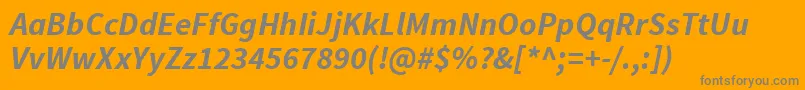 フォントSourcesansproBolditalic – オレンジの背景に灰色の文字