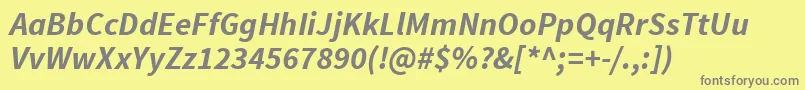 Czcionka SourcesansproBolditalic – szare czcionki na żółtym tle