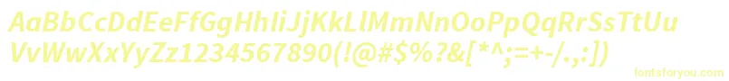 SourcesansproBolditalic-Schriftart – Gelbe Schriften