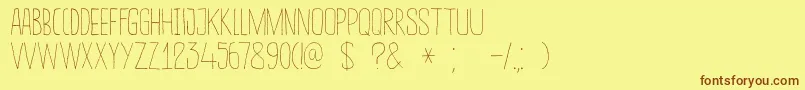 DkSucoDeLaranja Font – Brown Fonts on Yellow Background