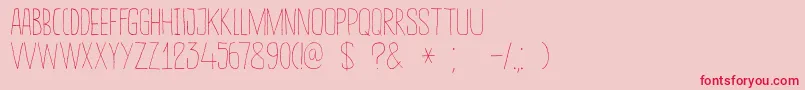 DkSucoDeLaranja-Schriftart – Rote Schriften auf rosa Hintergrund