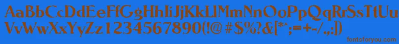 Weitere Informationen zur NevadaantiqueBold-Schriftart NevadaantiqueBold-Schriftart – Braune Schriften auf blauem Hintergrund
