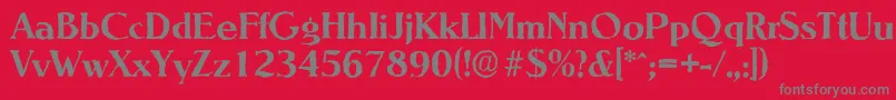 フォントNevadaantiqueBold – 赤い背景に灰色の文字