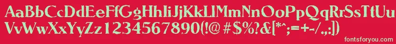 NevadaantiqueBold Font – Green Fonts on Red Background