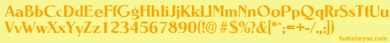 NevadaantiqueBold Font – Orange Fonts on Yellow Background