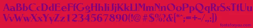 Czcionka NevadaantiqueBold – fioletowe czcionki na czerwonym tle
