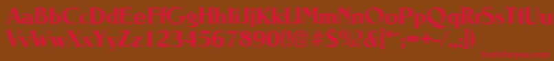 フォントNevadaantiqueBold – 赤い文字が茶色の背景にあります。