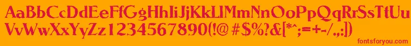 NevadaantiqueBold-Schriftart – Rote Schriften auf orangefarbenem Hintergrund