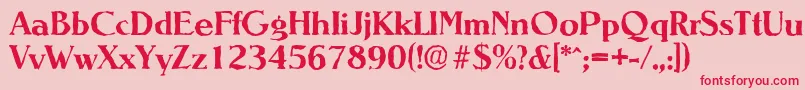 NevadaantiqueBold Font – Red Fonts on Pink Background