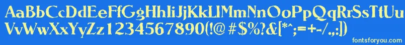 NevadaantiqueBold Font – Yellow Fonts on Blue Background