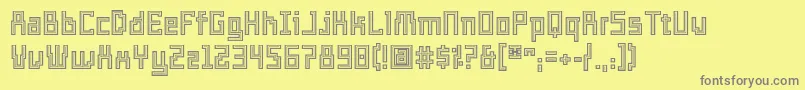 フォントTemplok – 黄色の背景に灰色の文字