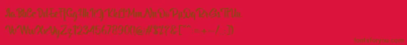 Czcionka BillyTheGang – brązowe czcionki na czerwonym tle