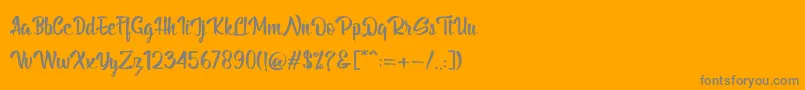 フォントBillyTheGang – オレンジの背景に灰色の文字