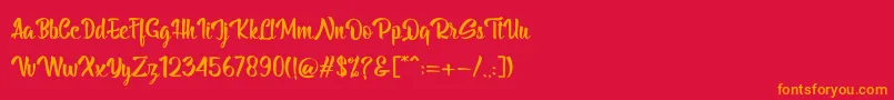 BillyTheGang Font – Orange Fonts on Red Background