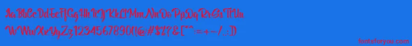 BillyTheGang-Schriftart – Rote Schriften auf blauem Hintergrund