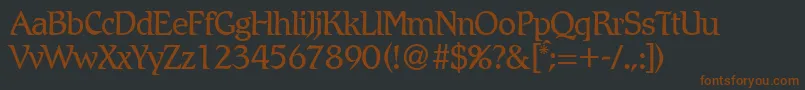 Шрифт RomlightdbNormal – коричневые шрифты на чёрном фоне
