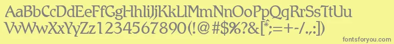 RomlightdbNormal Font – Gray Fonts on Yellow Background