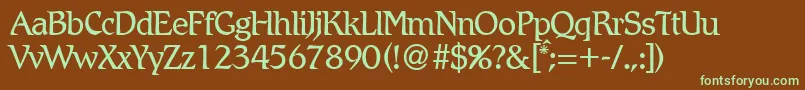 Шрифт RomlightdbNormal – зелёные шрифты на коричневом фоне