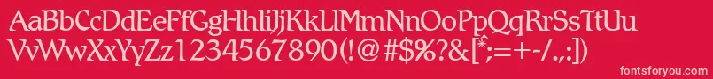 RomlightdbNormal Font – Pink Fonts on Red Background