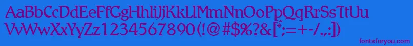 RomlightdbNormal Font – Purple Fonts on Blue Background