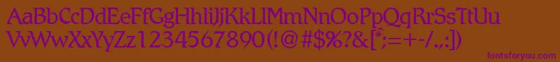 RomlightdbNormal Font – Purple Fonts on Brown Background