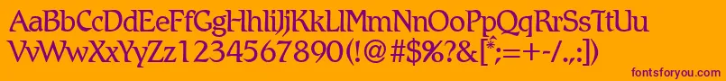 RomlightdbNormal Font – Purple Fonts on Orange Background