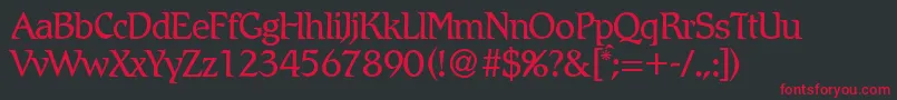 RomlightdbNormal Font – Red Fonts on Black Background