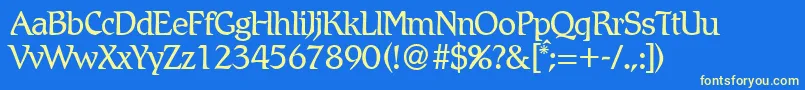 フォントRomlightdbNormal – 黄色の文字、青い背景