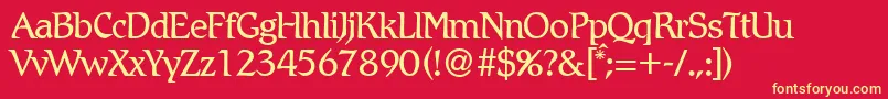 RomlightdbNormal Font – Yellow Fonts on Red Background