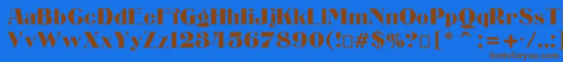 Bizarre Font – Brown Fonts on Blue Background