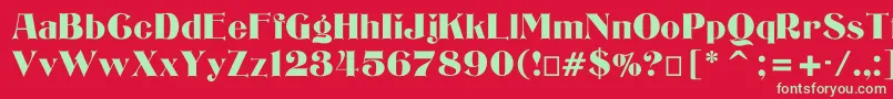 Bizarre Font – Green Fonts on Red Background