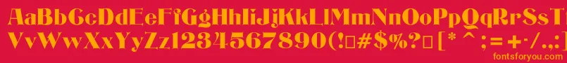 Bizarre Font – Orange Fonts on Red Background