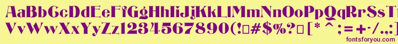 Bizarre Font – Purple Fonts on Yellow Background