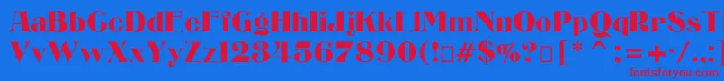 Bizarre Font – Red Fonts on Blue Background