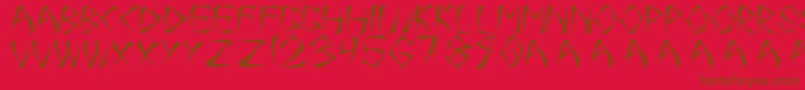 OneSmear Font – Brown Fonts on Red Background