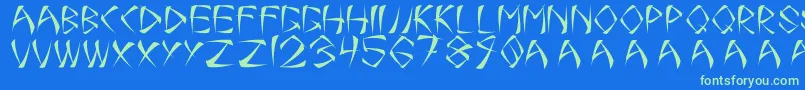 OneSmear Font – Green Fonts on Blue Background